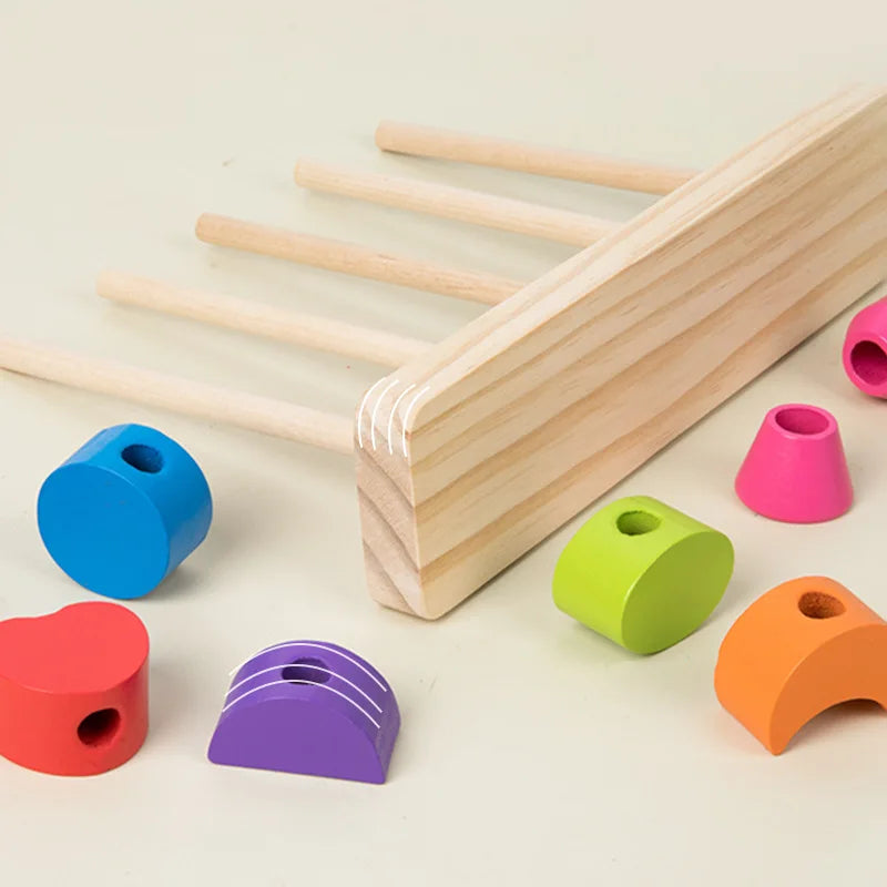 Wooden Rainbow Stacker Montessori Toy