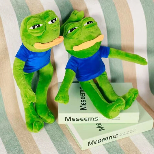 two Animal Stuffed 45cm Sad Frog Plush Toy Soft Pillow