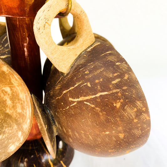 Coconut shell Tea Set with hanger Rack