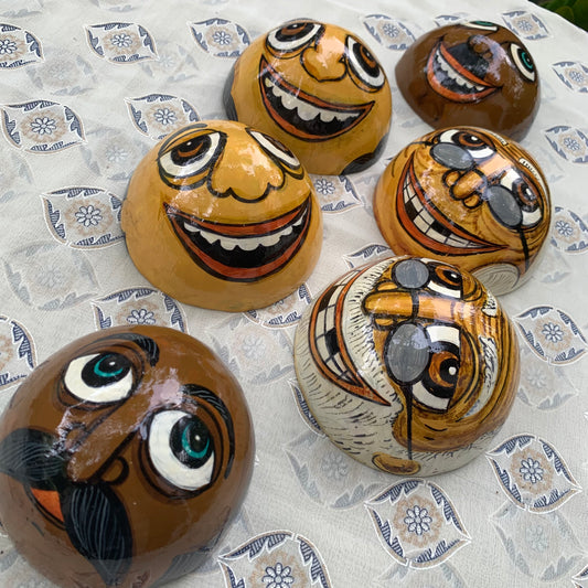 Coconut Shell Halves handcrafted Traditional Wall Art