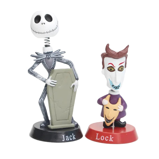 Two animated character figurines, one labeled 'Jack' and the other labeled 'Lock', on a white background.