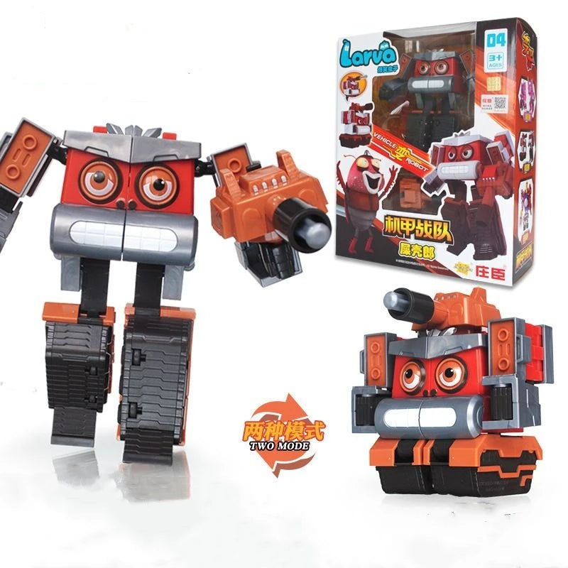 Fun Larva Doll Robot Transformation Machine Huang Xiaohan Mechanical Transformation Robot Robot Toy Set for Kids 18 cm Toys for Children Christmas Gift