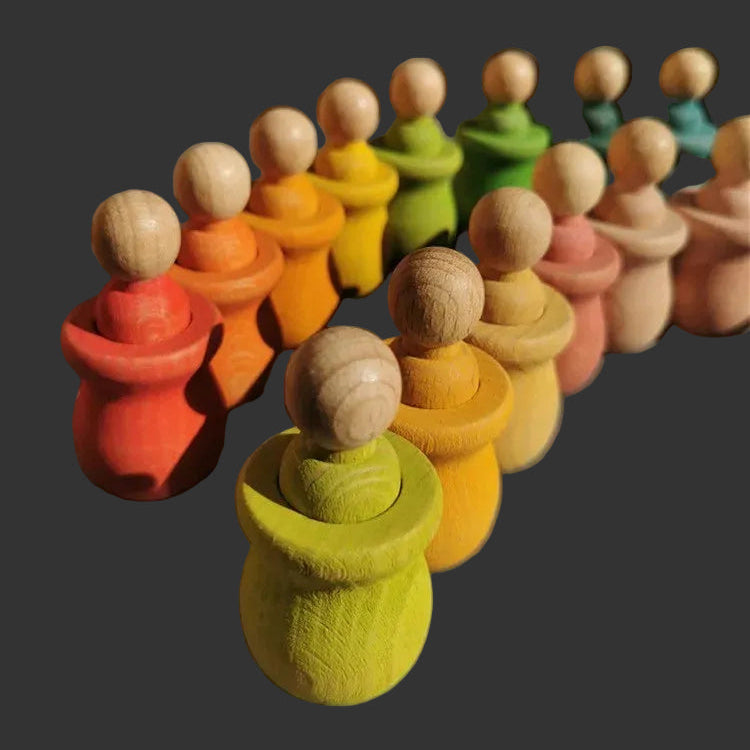 Open ended Play Wooden Peg Dolls