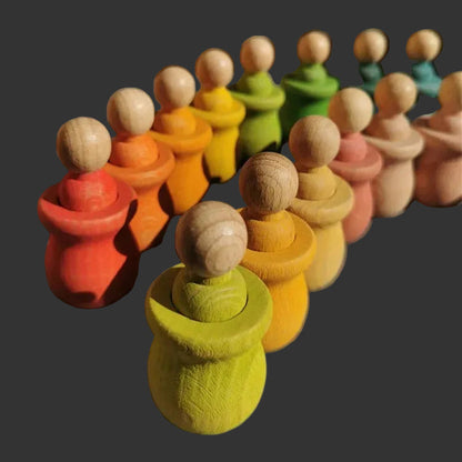Open ended Play Wooden Peg Dolls