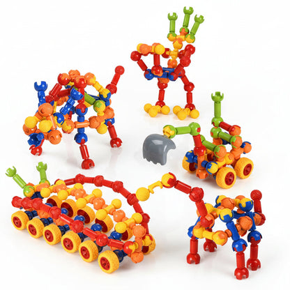STEM Building Toys 180 pcs Educational Learning Toys with Large Storage Box
