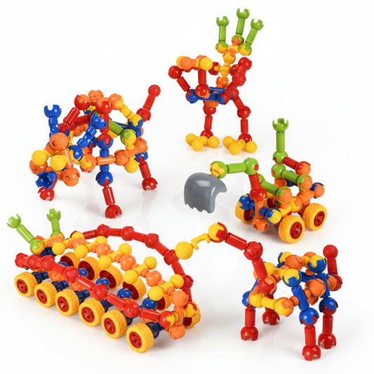 STEM Building Toys 180 pcs Educational Learning Toys with Large Storage Box