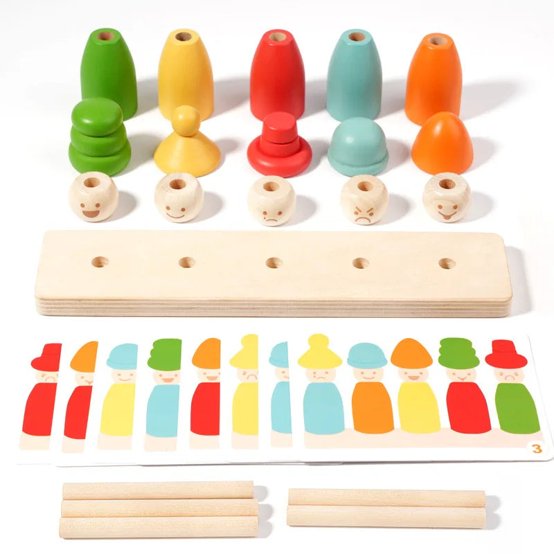 Face Match Color Sorting Game Wooden Montessori Toys