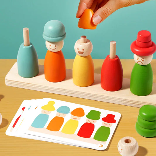 Face Match Color Sorting Game Wooden Montessori Toys