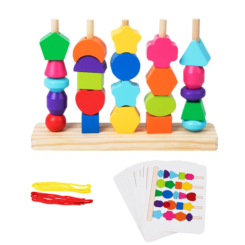 Wooden Rainbow Stacker Montessori Toy