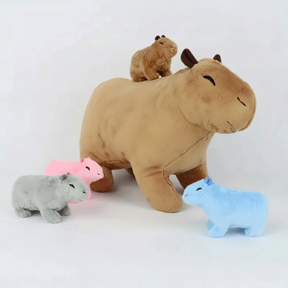 adorable capybara plush that hides a secret pups inside