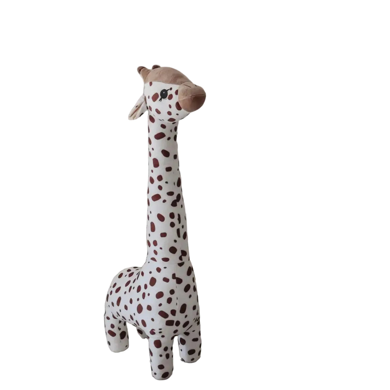 85cm Giraffe plush toy in a room with a child's swing and decor elements.