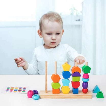 Wooden Rainbow Stacker Montessori Toy