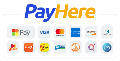 PayHere logo with various payment logos on a white background