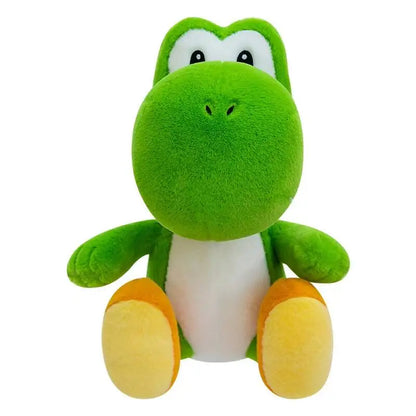 yoshi plush toy  with a white belly on a white background