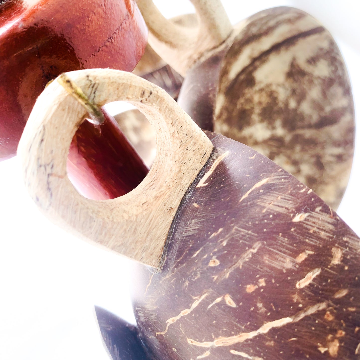 Coconut shell Tea Set with hanger Rack
