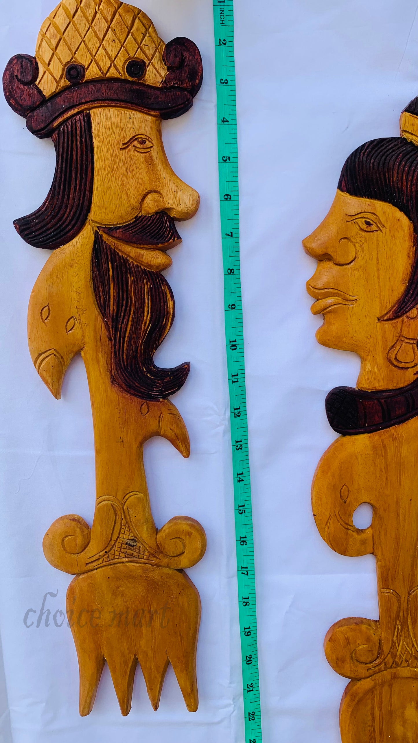 Wooden Fork & Spoon Decorative Kitchen Wall Art Wood Carving